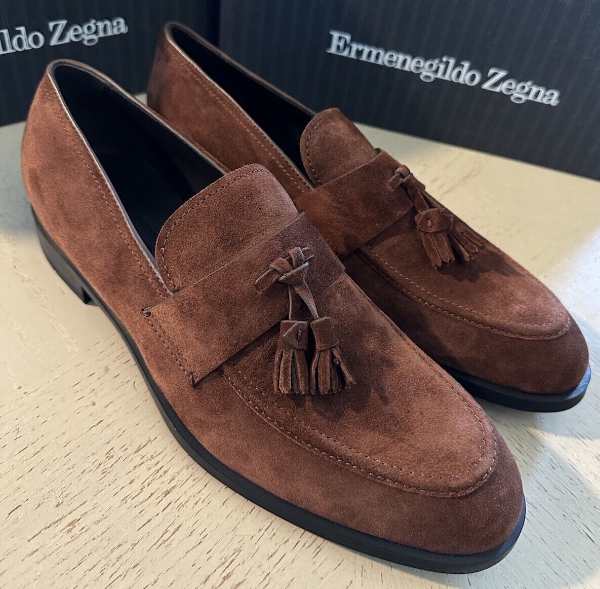 Ermenegildo Zegna Suede Loafers Brown 11 US/44 Eu NWT $895