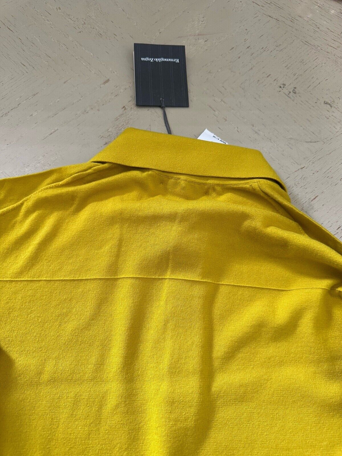 NWT $1195 Ermenegildo Zegna Knitwear Polo Shirt Yellow 54 Eu/XL Italy