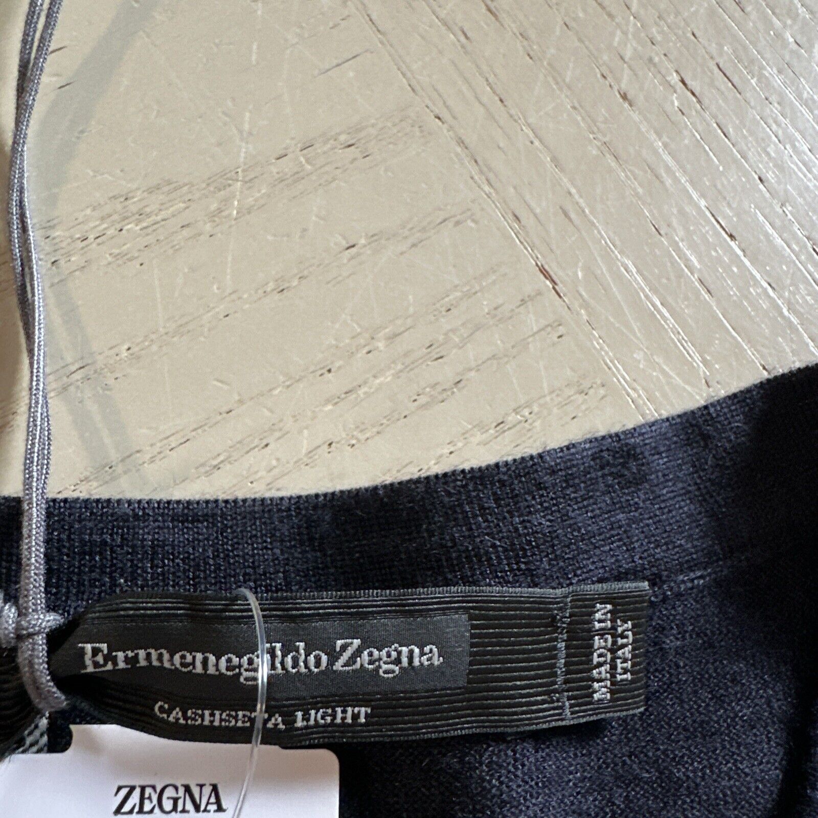 NWT $1195 Ermenegildo Zegna Short Sleeve Crewneck Knit Shirt Navy 48 Eu/S Italy