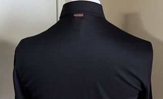 ZEGNA Long Sleeve Wool Polo Shirt Black Size XL New $825