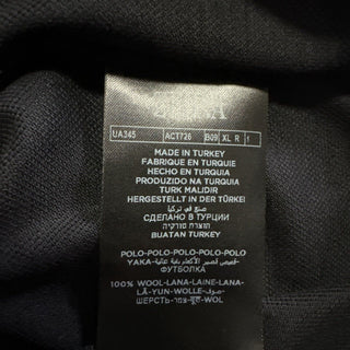 ZEGNA Long Sleeve Wool Polo Shirt Black Size XL New $825