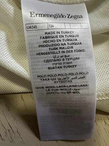 Ermenegildo Zegna Short Sleeve Wool Polo Shirt White Size 48 Eu/S New $795