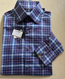 Ermenegildo Zegna Men's Dress Shirt Blue/Multicolor Size S New $695 Italy
