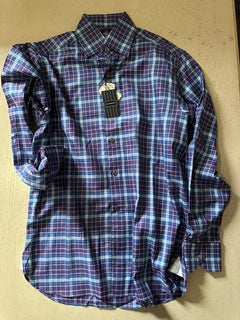 Ermenegildo Zegna Men's Dress Shirt Blue/Multicolor Size S New $695 Italy