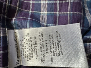Ermenegildo Zegna Men's Dress Shirt Blue/Multicolor Size S New $695 Italy
