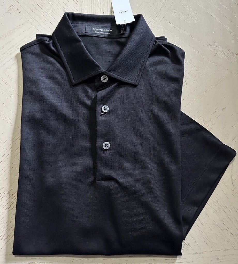Ermenegildo Zegna Short Sleeve Wool Polo Shirt Black Size 46 Eu/XS New $795