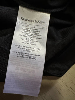 Ermenegildo Zegna Short Sleeve Wool Polo Shirt Black Size 46 Eu/XS New $795
