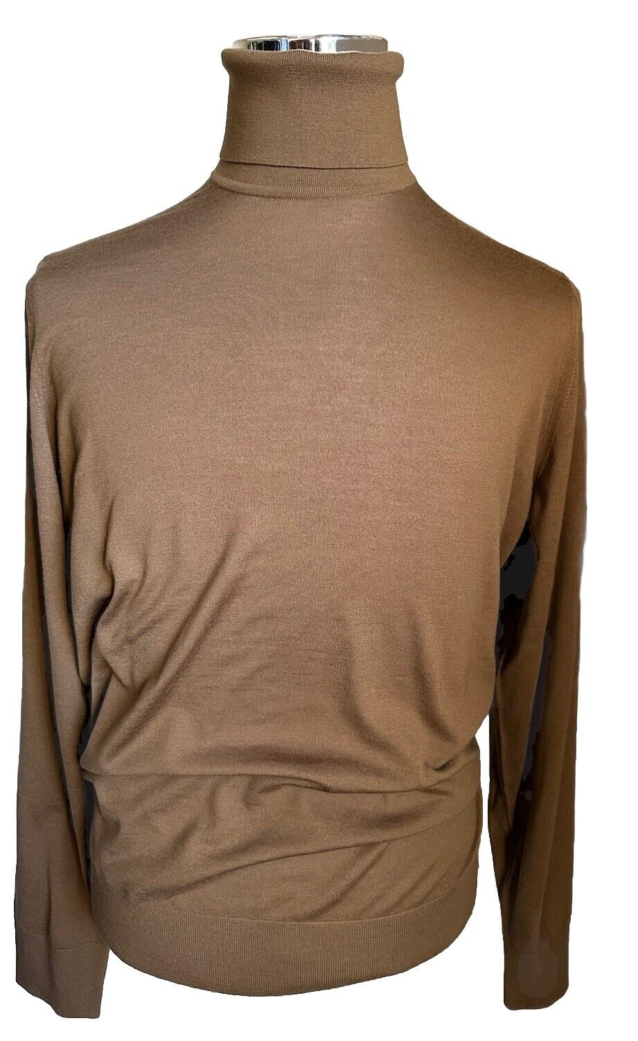 Loro Piana Men Wool Turtleneck Sweater Brown Size 54 Eu/L New $1150