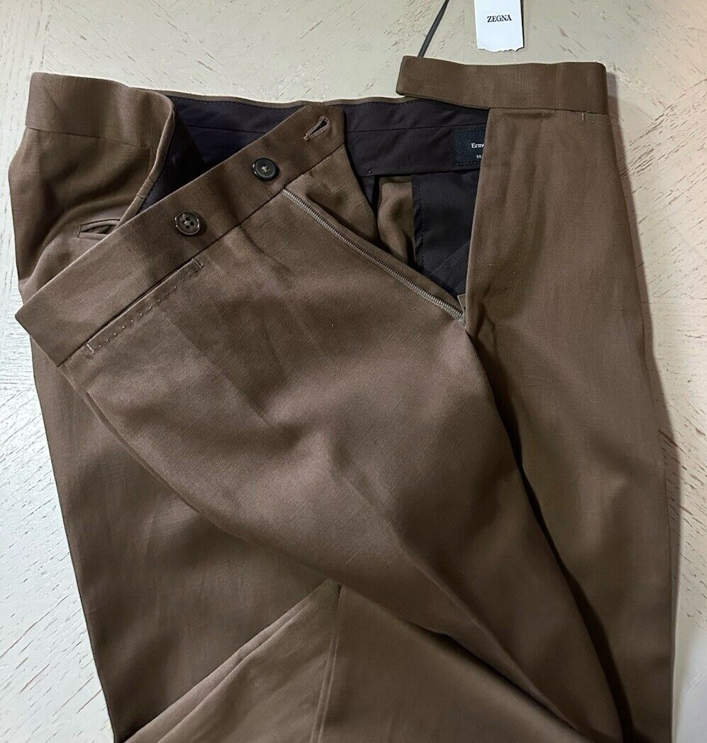 Ermenegildo Zegna Cotton/Linen Dress Pants Brown 36 US ( 52 Eu ) New $945