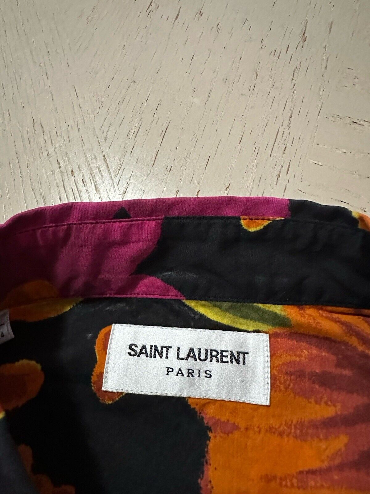 Saint Laurent Men Short Sleeve Shirt Multicolor 40/L New $1090 Italy