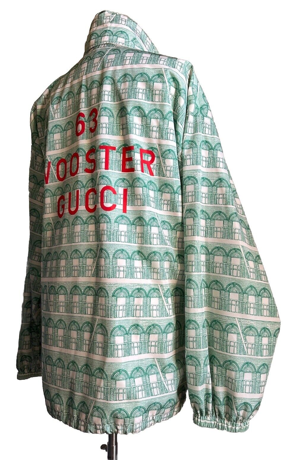 NWT $1900 Gucci Men's Oversized Track Jacket Green/white Size 40 US/50 Eu  Italy