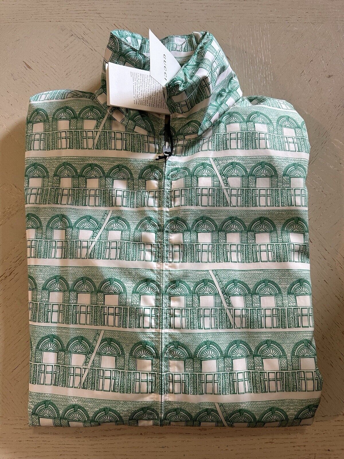 NWT $1900 Gucci Men's Oversized Track Jacket Green/white Size 40 US/50 Eu  Italy