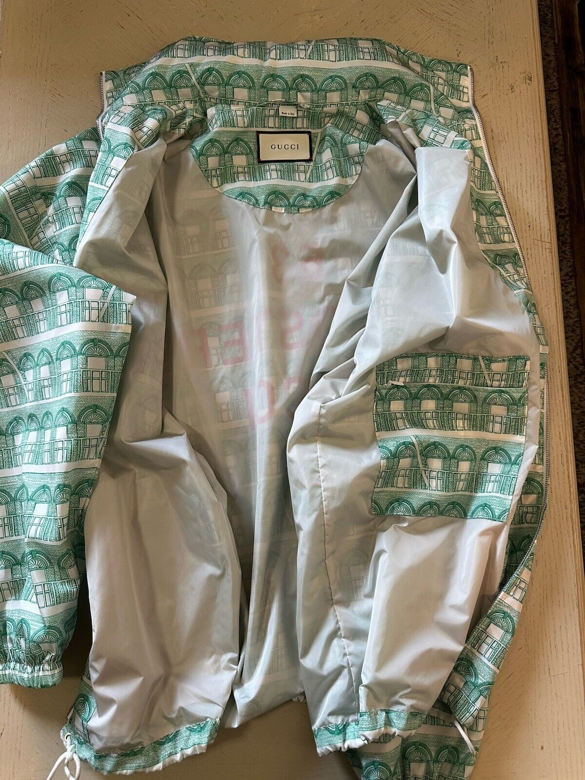 NWT $1900 Gucci Men's Oversized Track Jacket Green/white Size 40 US/50 Eu  Italy