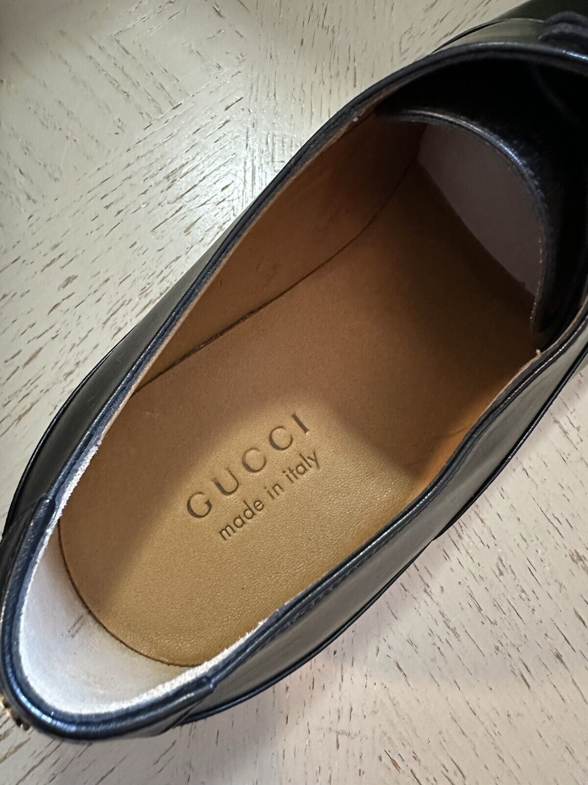 NIB Gucci Men’s Leather Oxford Shoes Black 13.5 US/12.5 UK 719741