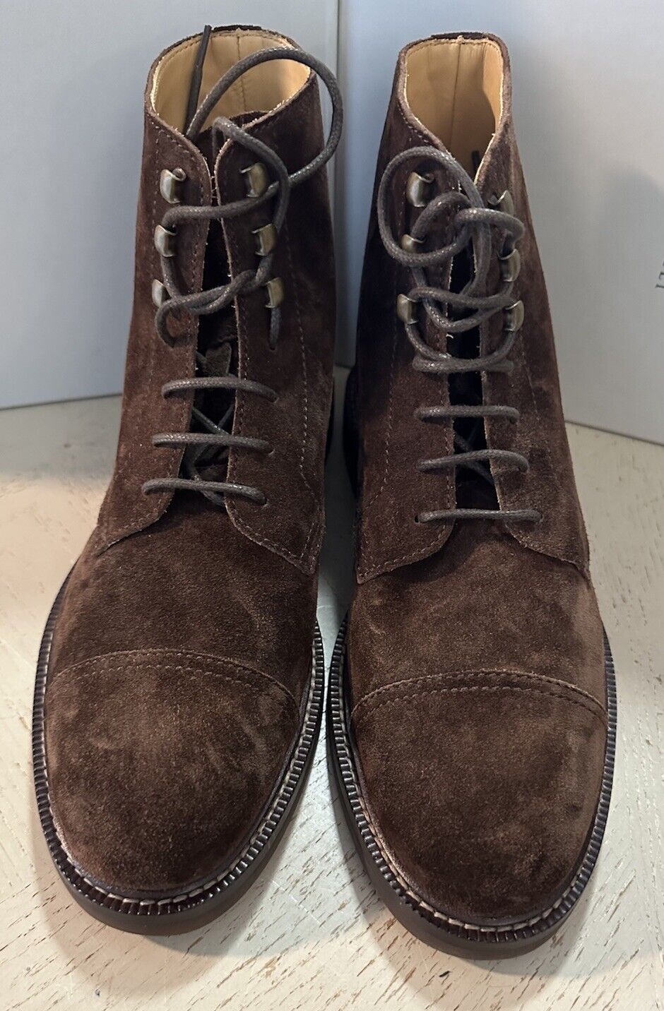 NIB $1295 Brunello Cucinelli Men’s Suede Boots Shoes DK Brown 8 US/41 Eu