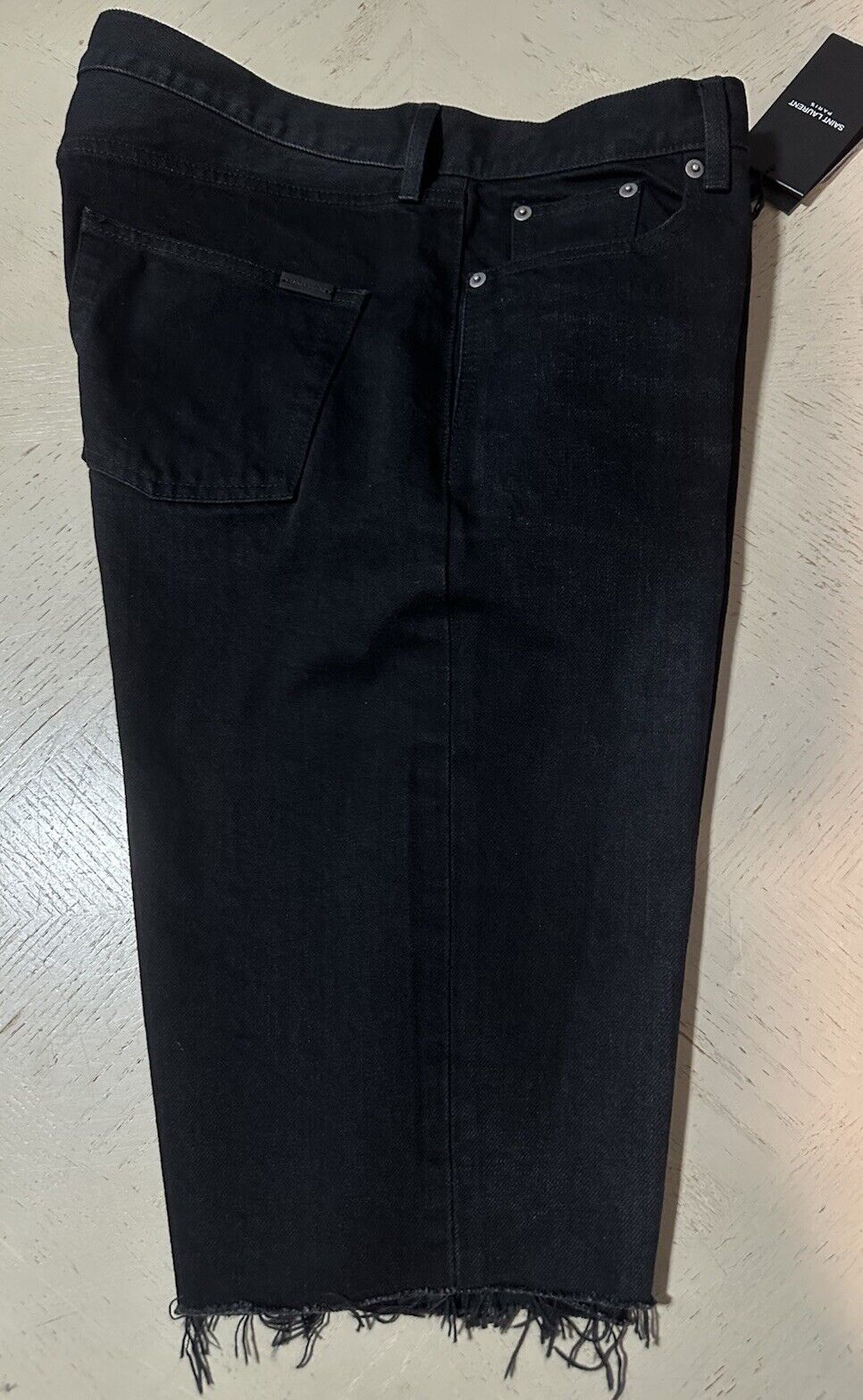 NWT $790 Saint Laurent Men High Rise Jeans Short Pants Black 33 (Measured 36 )