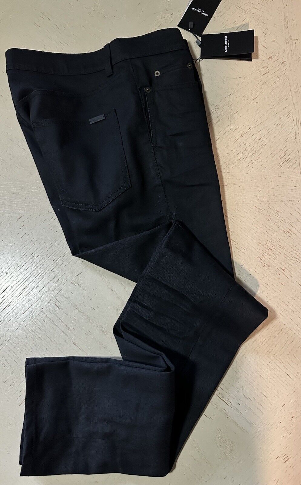 NWT $760 Saint Laurent Men Skinny jeans Pants Black Denim 36 US ( Measured 38 )