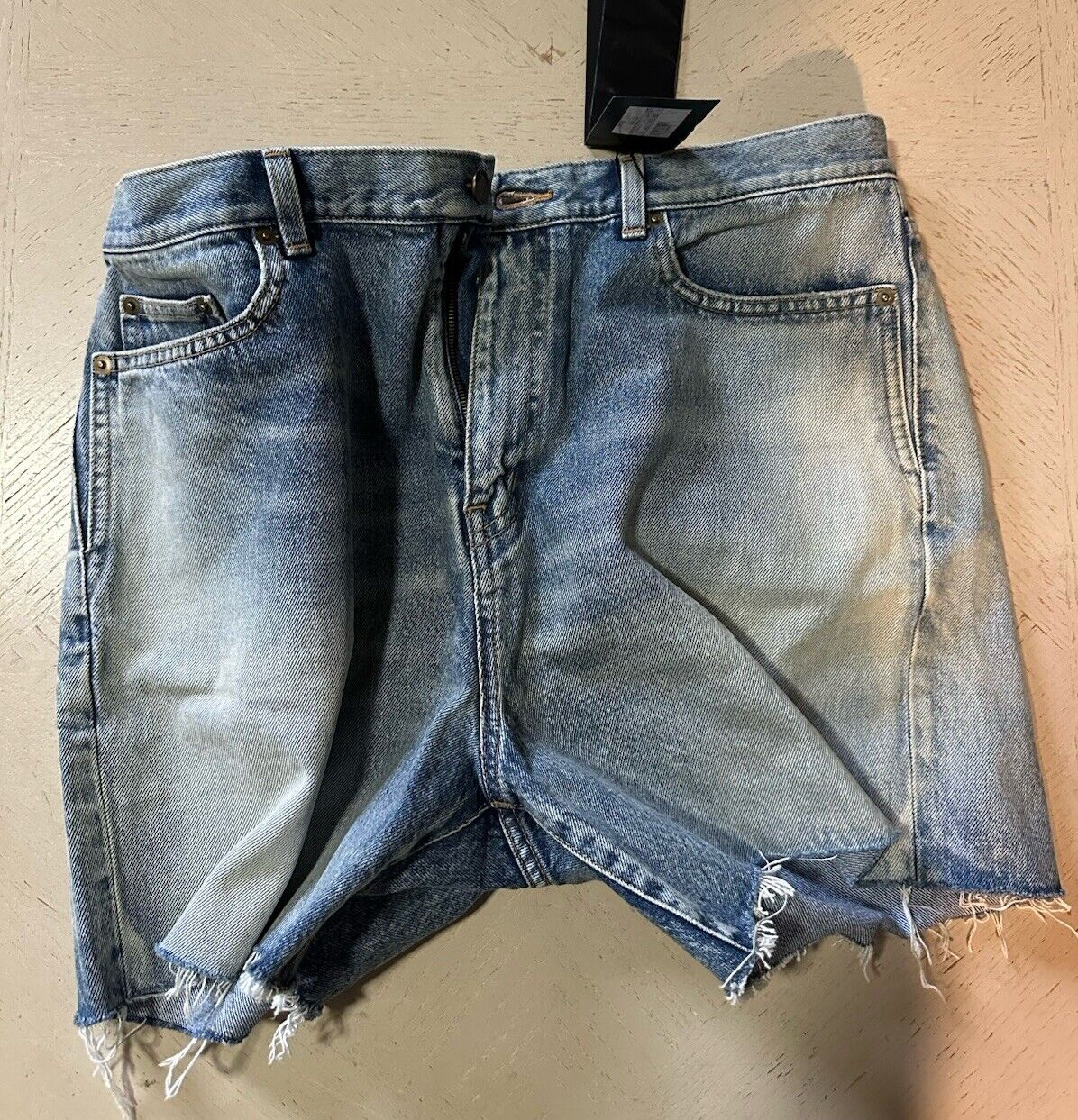 Saint Laurent Men California shorts in dirty winter blue denim Size 32