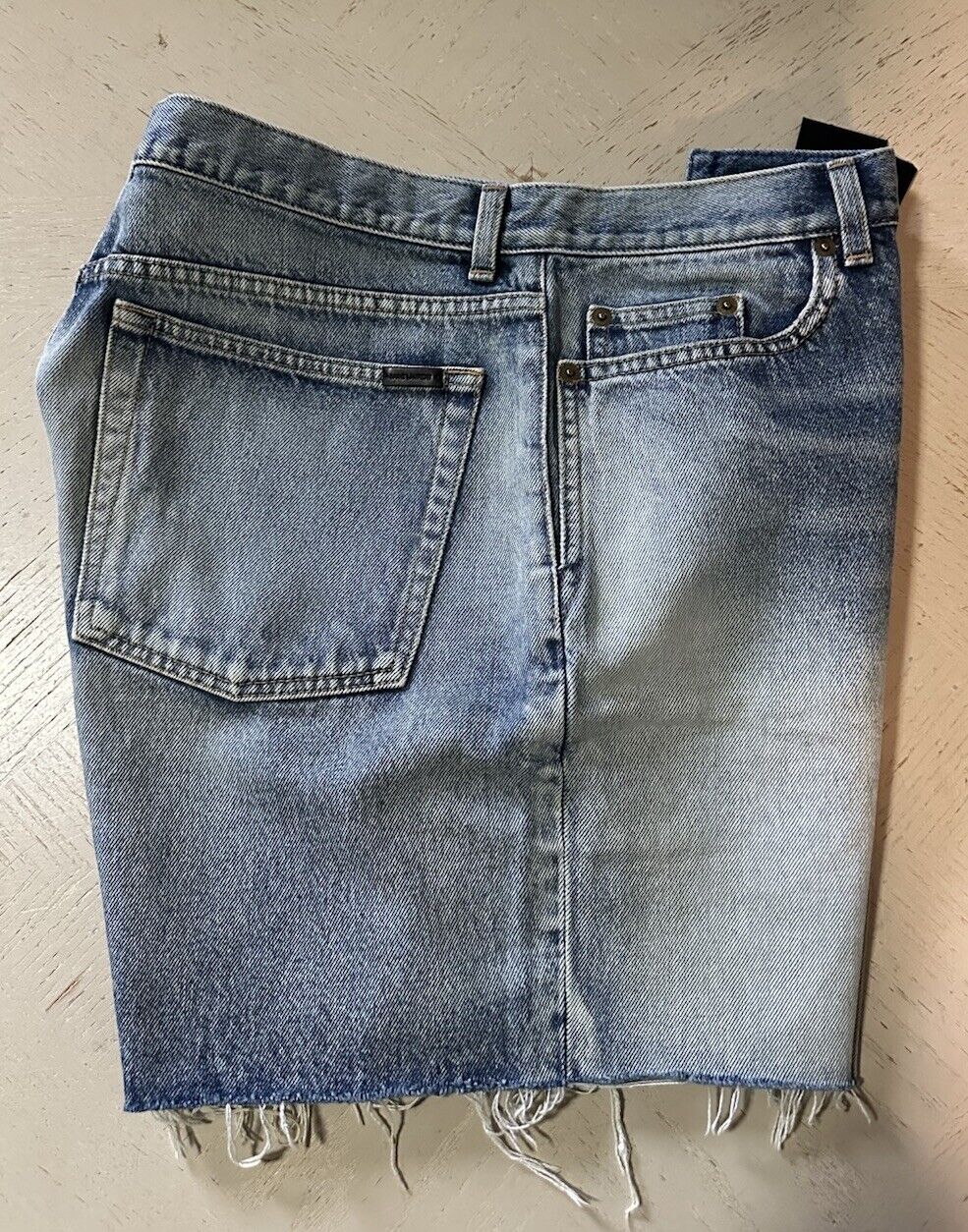 Saint Laurent Men California shorts in dirty winter blue denim Size 32