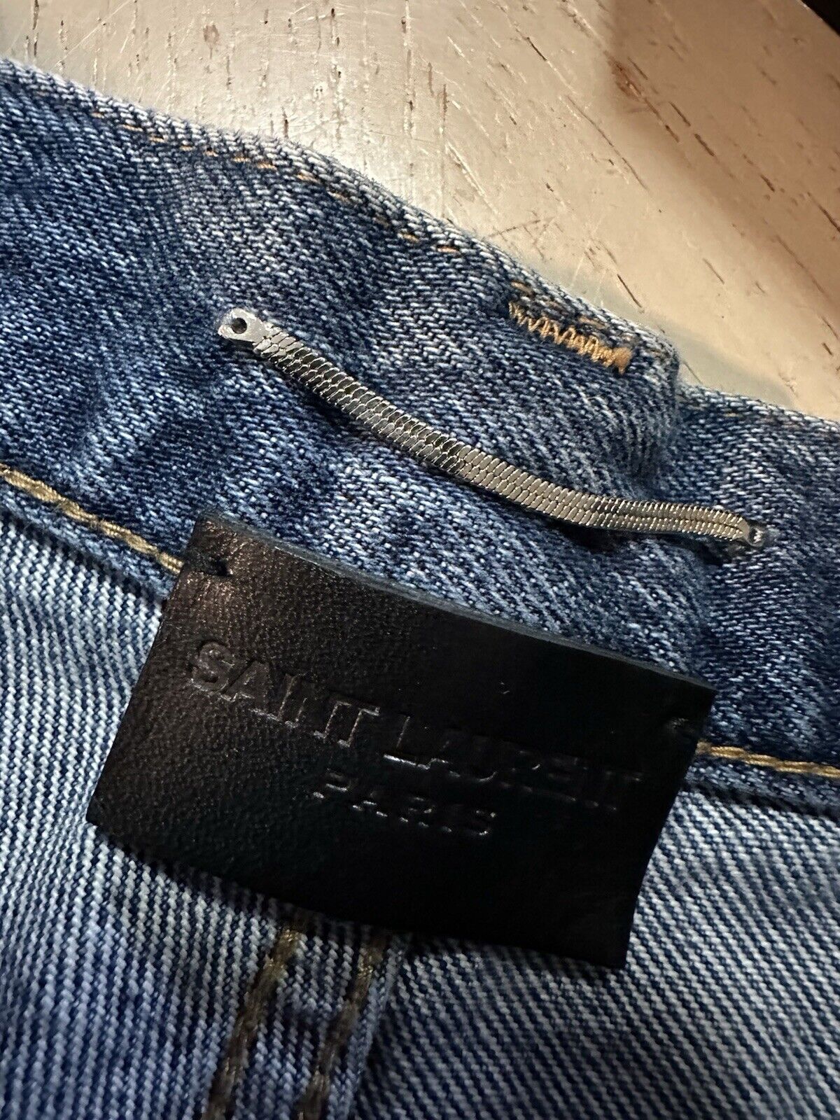 Saint Laurent Men California shorts in dirty winter blue denim Size 32