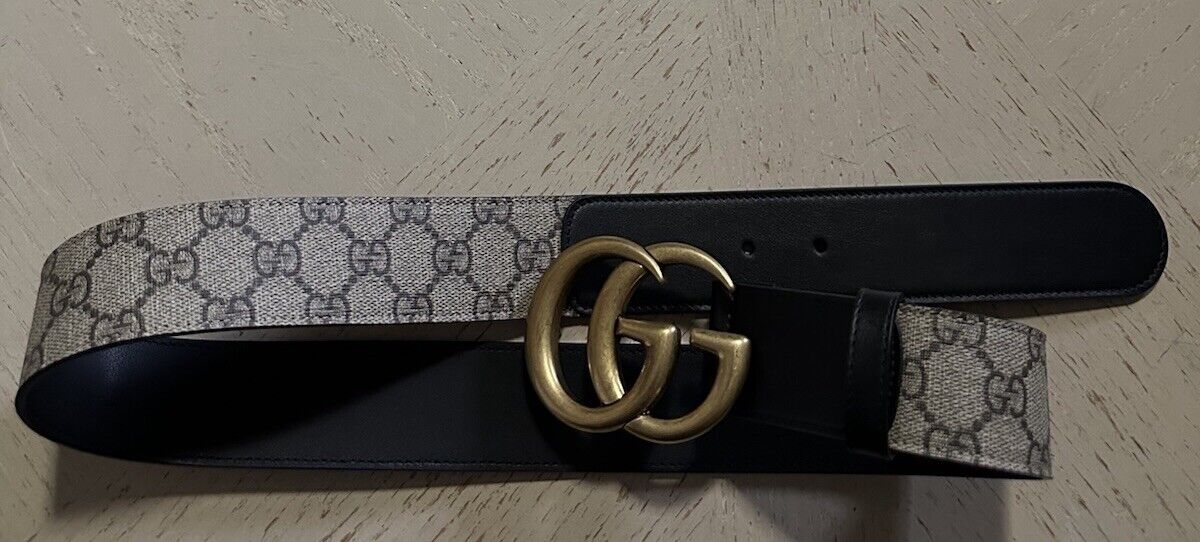 Gucci Women Leather GG Belt Black/Beige Size 80/32 NWT 400593