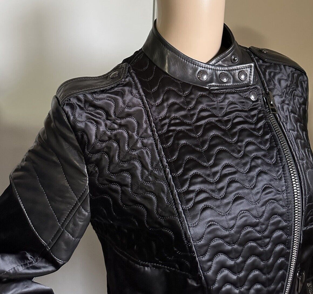 New $7000 TOM FORD Women Leather/Viscose Jacket Black 4 US ( 40 It ) Italy