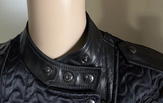 New $7000 TOM FORD Women Leather/Viscose Jacket Black 4 US ( 40 It ) Italy