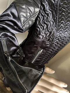 New $7000 TOM FORD Women Leather/Viscose Jacket Black 4 US ( 40 It ) Italy