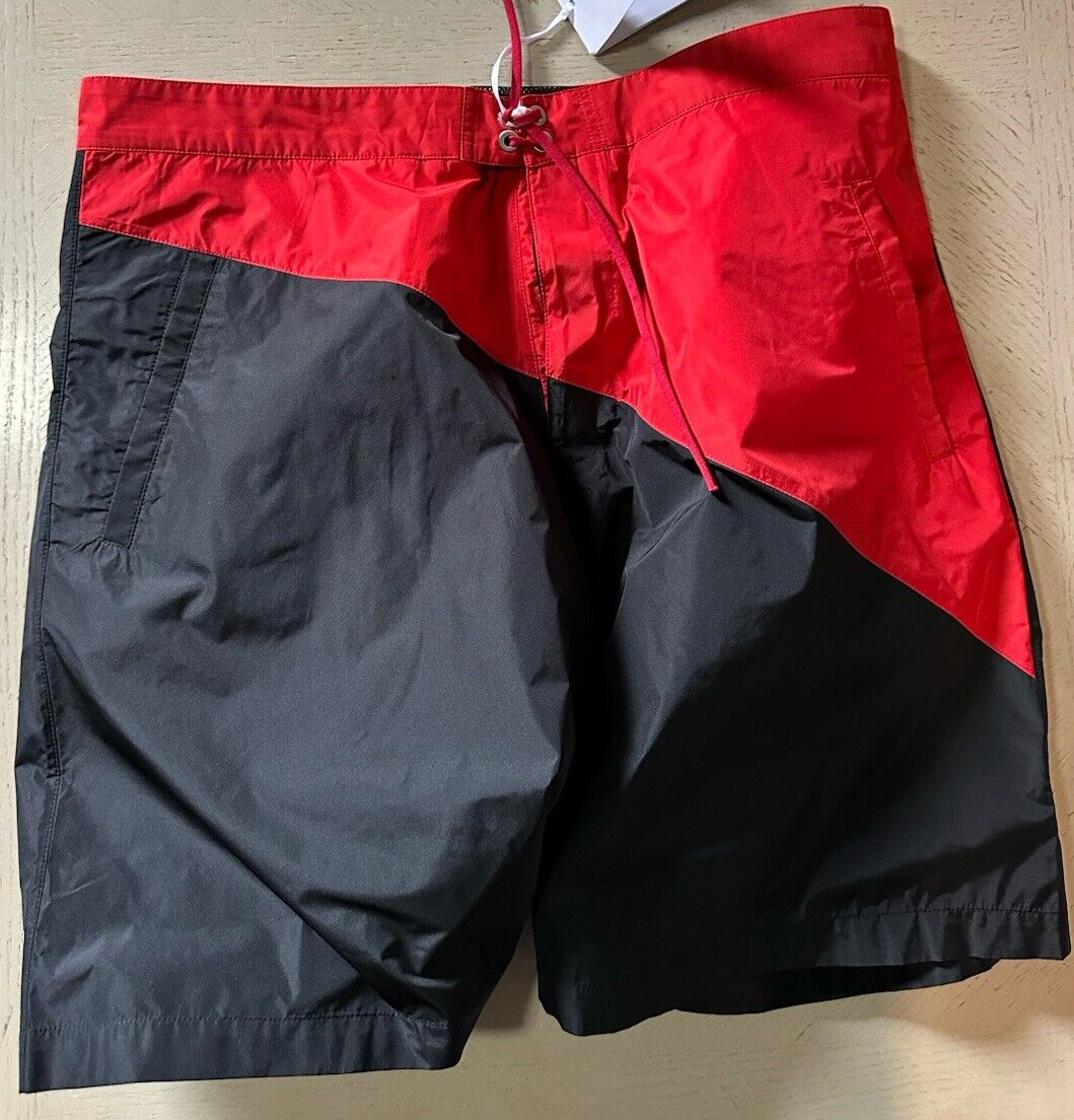 NWT $890 Ferragamo Men’s Swim Short Black/Red size 34 US/50 Eu Italy