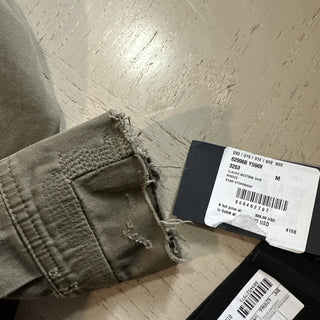 $920 Saint Laurent distressed western shirt in khaki stonewashed denim Size M
