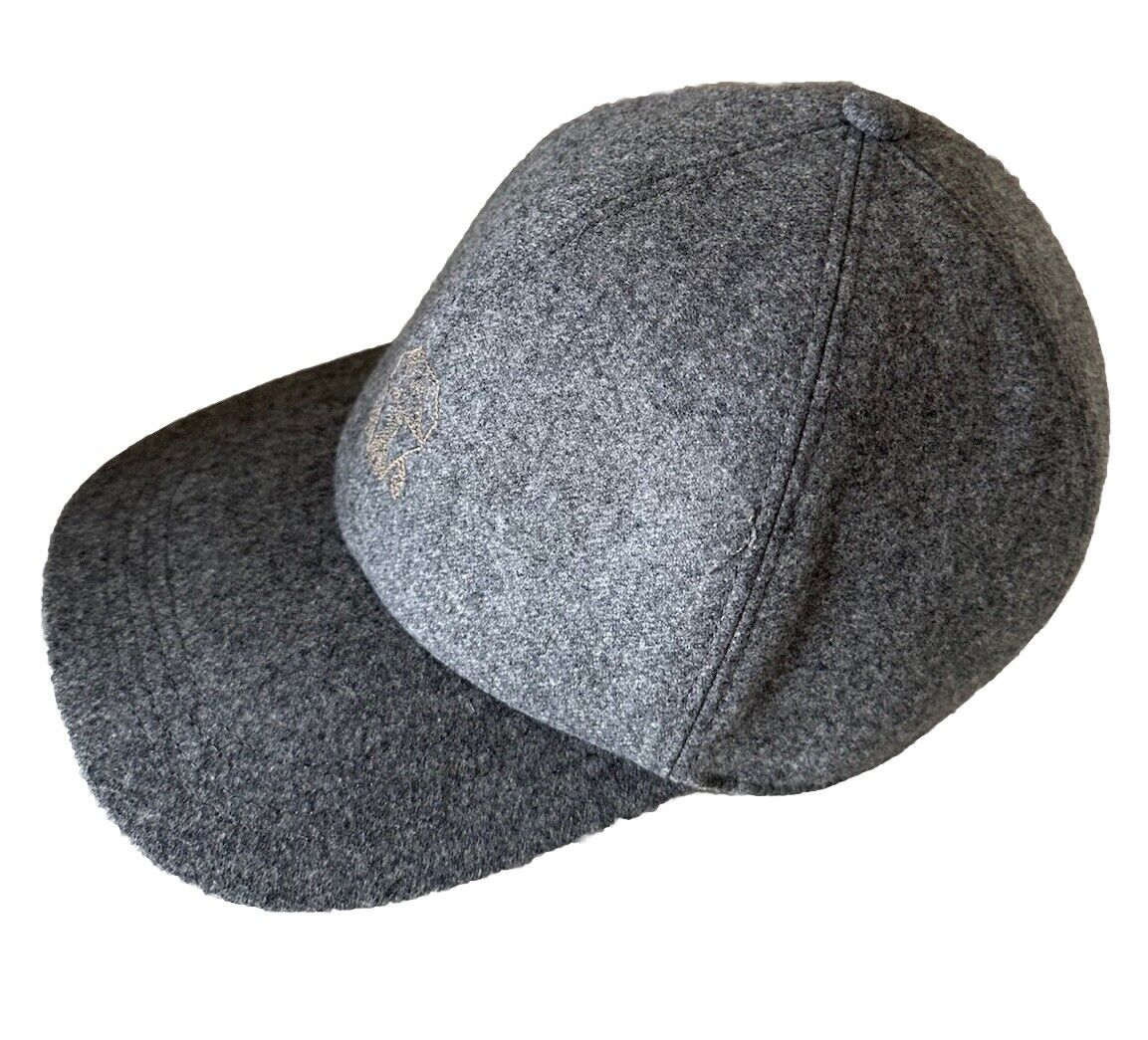 NWT $595  Brunello Cucinelli Men Suede Baseball Cap Hat Gray Size L Italy