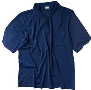 Saint Laurent Men Short Sleeve Wool Polo Shirt Blue XXL New $1290 Italy