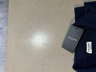 Saint Laurent Men Short Sleeve Wool Polo Shirt Blue XXL New $1290 Italy