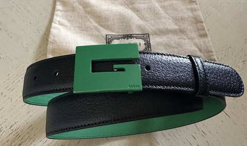 Gucci Mens Leather Belt Black/Green 100/40 New $690 709974