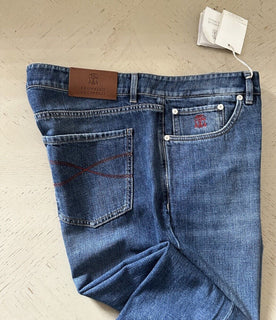 Brunello Cucinelli Men Traditional Fit Jeans Pants Blue 32 US/48 Eu New
