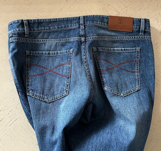 Brunello Cucinelli Men Traditional Fit Jeans Pants Blue 32 US/48 Eu New