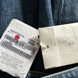 Brunello Cucinelli Men Traditional Fit Jeans Pants Blue 32 US/48 Eu New