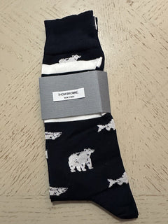NWT Thom Browne Bear & Salmon Socks One Size