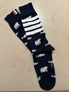 NWT Thom Browne Bear & Salmon Socks One Size