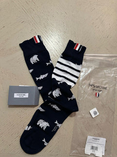 NWT Thom Browne Bear & Salmon Socks One Size