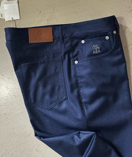 Brunello Cucinelli Men Italian Fit Pants Navy Size 34 US/50 Eu New $995