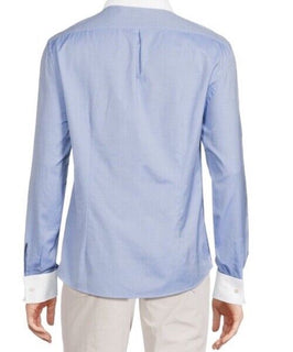 Brunello Cucinelli Men Slim Fit Pintuck Shirt Sky Blue M New $945