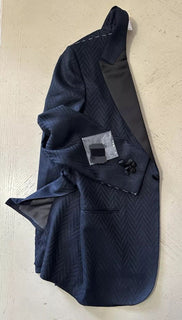 New $10995 Kiton Cashmere & Linen Diner Jacket Blazer Navy/Black 44R US/54R Eu