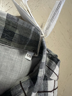 NWT $845 Brunello Cucinelli Men Linen Shirt Basic Fit Multicolor XXL