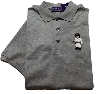 Ralph Lauren Purple Label Men Bear Short Sleeve Polo Shirt Gray M New $495