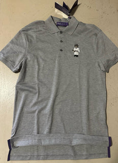 Ralph Lauren Purple Label Men Bear Short Sleeve Polo Shirt Gray M New $495