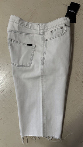 NWT $890 Saint Laurent Men High Rise Jeans Short Pants Grey/wh 33 (Measured 36 )