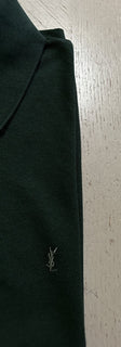 New Saint Laurent Men’s Short Sleeve Polo Shirt Green Size XL Italy