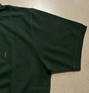 New Saint Laurent Men’s Short Sleeve Polo Shirt Green Size XL Italy
