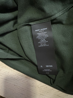 New Saint Laurent Men’s Short Sleeve Polo Shirt Green Size XL Italy